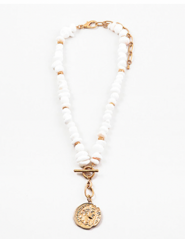 White Coin Necklace