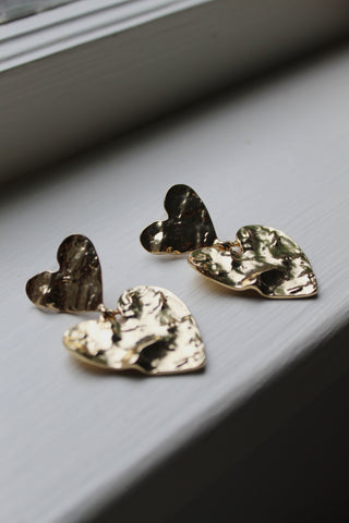 Textured Heart Earrings
