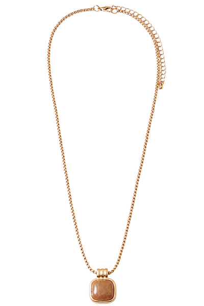 Pearl Pendant Necklace - Brown