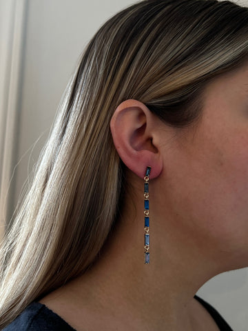 Blue Gem Earrings