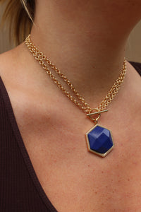 Navy Hexa Necklace