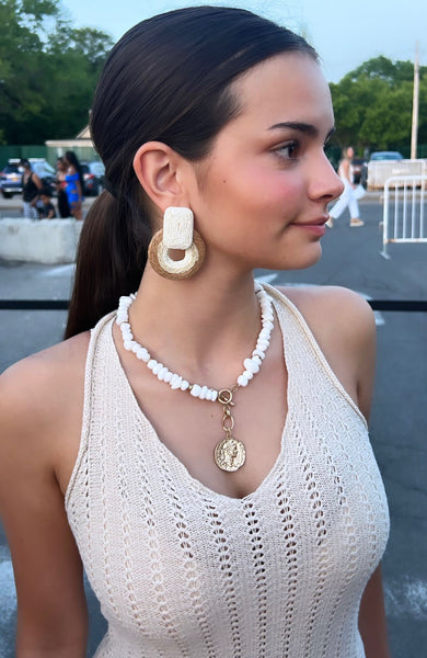 White Coin Necklace