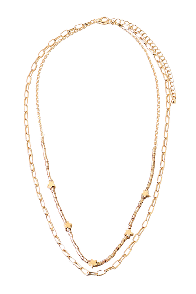 Double Layered Stars Necklace
